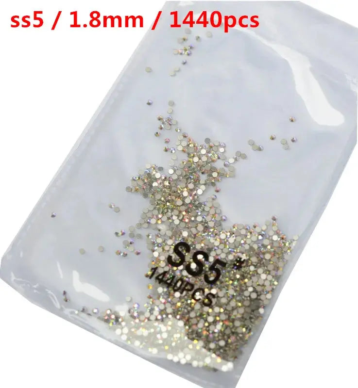 SS3-SS8 1440 pcs Clear Crystal AB gold 3D Non Hot Fix Flat Back Nail Art Rhinestones Decorations Natalia Home Fashion   AB-SS5-1440pcs Natalia Home Fashion