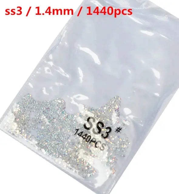 SS3-SS8 1440 pcs Clear Crystal AB gold 3D Non Hot Fix Flat Back Nail Art Rhinestones Decorations Natalia Home Fashion   Clear-AB-SS3-1440 Natalia Home Fashion