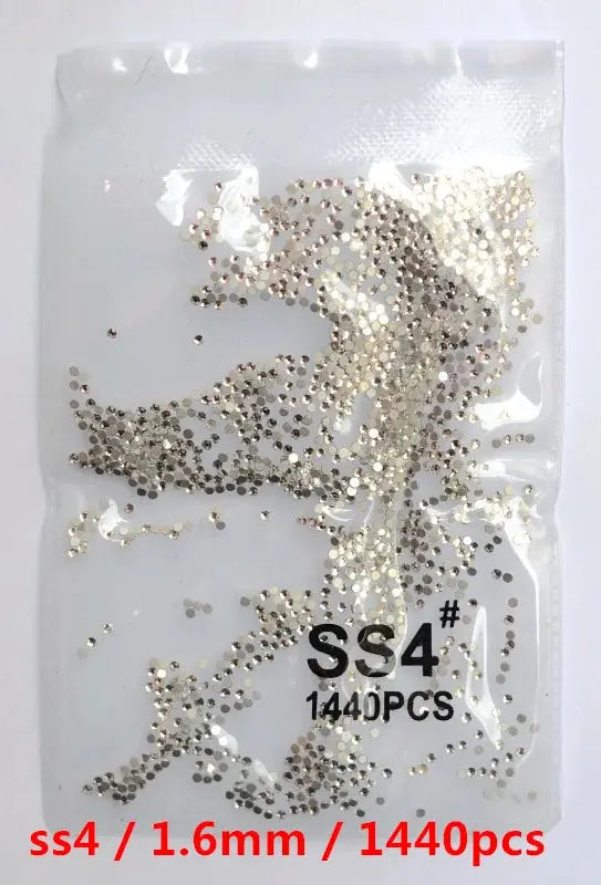 SS3-SS8 1440 pcs Clear Crystal AB gold 3D Non Hot Fix Flat Back Nail Art Rhinestones Decorations Natalia Home Fashion   white-SS4-1440pcs Natalia Home Fashion