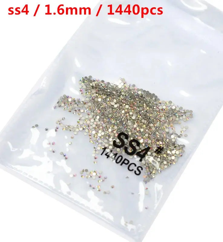 SS3-SS8 1440 pcs Clear Crystal AB gold 3D Non Hot Fix Flat Back Nail Art Rhinestones Decorations Natalia Home Fashion   AB-SS4-1440pcs Natalia Home Fashion