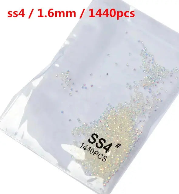 SS3-SS8 1440 pcs Clear Crystal AB gold 3D Non Hot Fix Flat Back Nail Art Rhinestones Decorations Natalia Home Fashion   Clear-AB-SS4-1440 Natalia Home Fashion