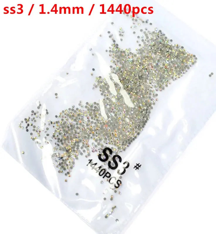 SS3-SS8 1440 pcs Clear Crystal AB gold 3D Non Hot Fix Flat Back Nail Art Rhinestones Decorations Natalia Home Fashion   Glue-AB-SS3-1440pcs Natalia Home Fashion