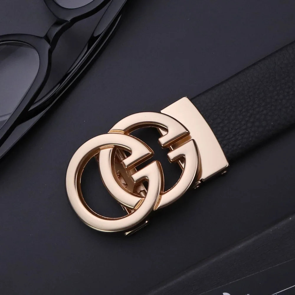 Business Men Belts Luxury Brand Famous Genuine Leather Male Belts for Women High Quality Designers Double G Buckle jeans Strap Natalia Home Fashion   130cm-2-golden-buckle Natalia Home Fashion