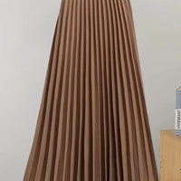 GVUW Pleated Women Skirt Fashion Elastic Waist Versatile Elegant 2024 New Solid Color Simplicity Female Loose Skirts 17G7503 Natalia Home Fashion    Natalia Home Fashion