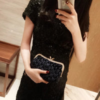 Fashion Women Evening Bag Brand Party Banquet Glitter Satin For Ladies Wedding Clutches Handbag Banquet Shoulder Bags