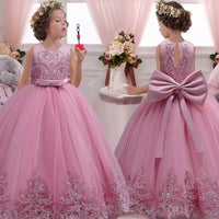 RobePrincess Dress Flower Girl Wedding Dress Fashionable Party Dress Lace Mesh Elegant Girls' Clothing