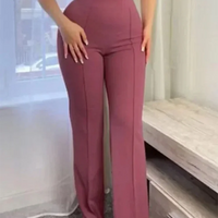 Women's Slim Bell-Bottoms Trousers Trendy Spring Autumn Pants Office Lady Solid Color Flared Trousers Natalia Home Fashion    Natalia Home Fashion