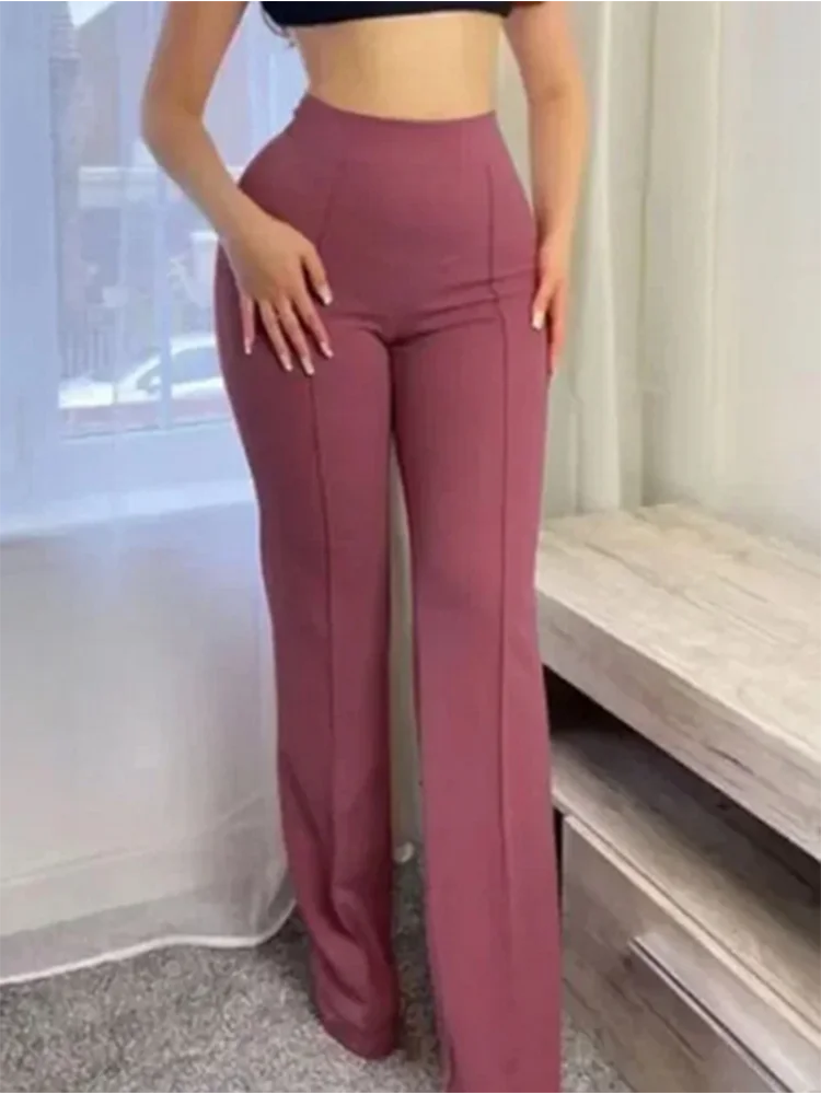 Women's Slim Bell-Bottoms Trousers Trendy Spring Autumn Pants Office Lady Solid Color Flared Trousers Natalia Home Fashion    Natalia Home Fashion