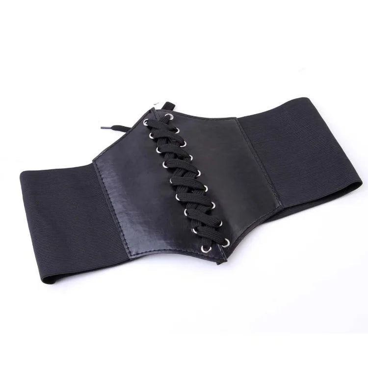 Fashion Corset Wide Belts Faux Leather Slimming Body Shaping Girdle Belt for Women Elastic Tight High Waist for Daily Wear Natalia Home Fashion   black Natalia Home Fashion