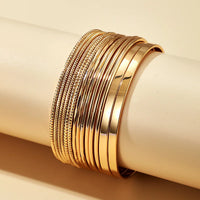 14 Pieces Set Smooth Stainless Steel Bracelet Bangle For Women Fashion Jewelry Accessories Gift