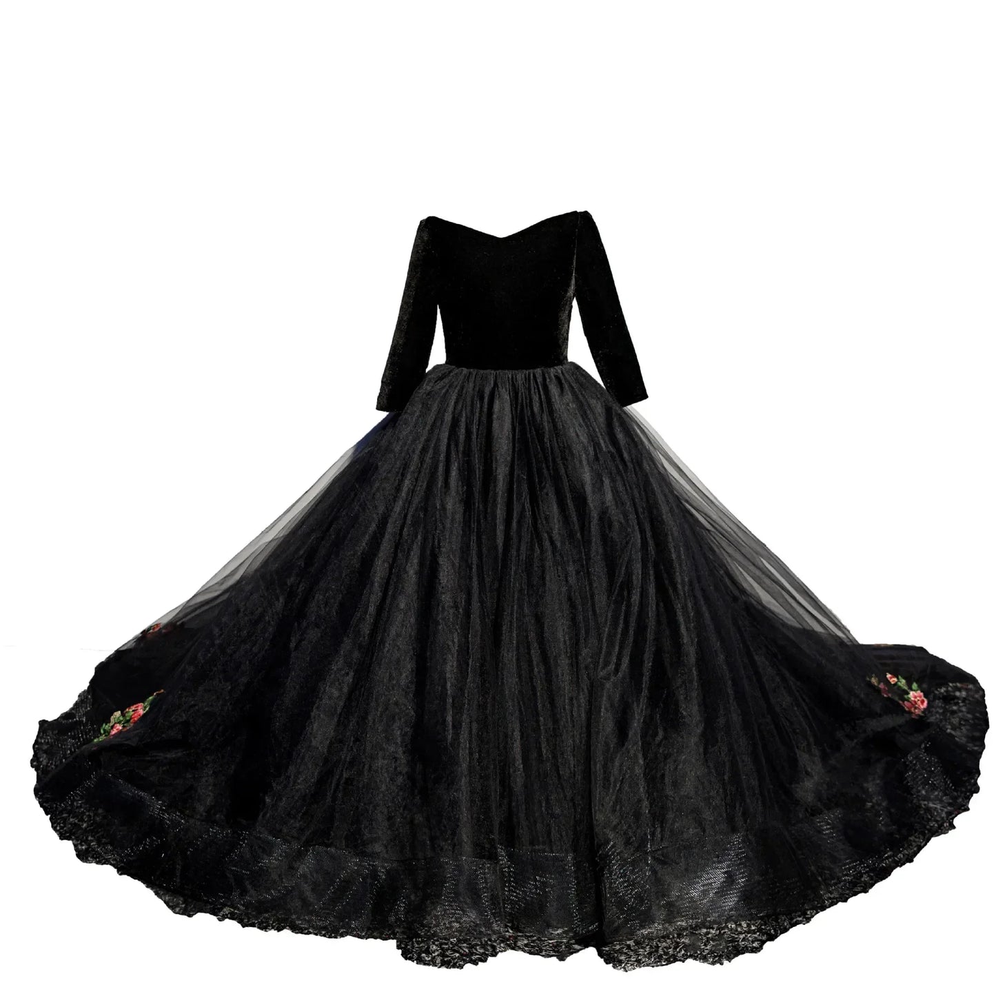 Kids Girl Ceremony Dress New Kid Dresses Girls Elegant Long Prom Black Embroidery Children 8 Grade Graduation Party Clothes