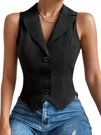 spring new women's fashion casual slim vest Causal tops Sleeve less