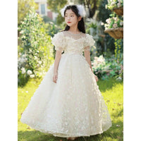 Girls' Dress Light Luxury Minority High-End Princess Dress Flower Girl Wedding Little Girl Host Piano Performance Evening Dress