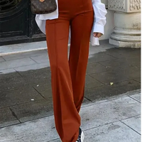 Women's Slim Bell-Bottoms Trousers Trendy Spring Autumn Pants Office Lady Solid Color Flared Trousers Natalia Home Fashion    Natalia Home Fashion