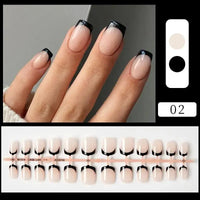 24Pcs/Set White French Press on Fake Nails Full Cover Artificial Wearable Nail Beauty Tips Naked French White False Nails Art Natalia Home Fashion    Natalia Home Fashion