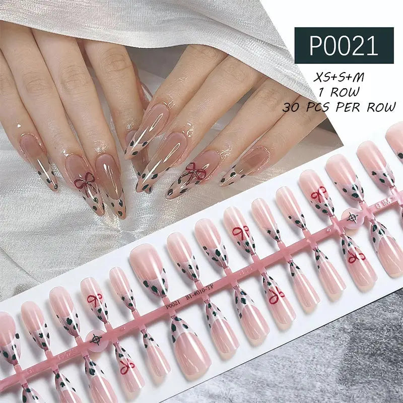 24Pcs/Set White French Press on Fake Nails Full Cover Artificial Wearable Nail Beauty Tips Naked French White False Nails Art Natalia Home Fashion   p03 Natalia Home Fashion