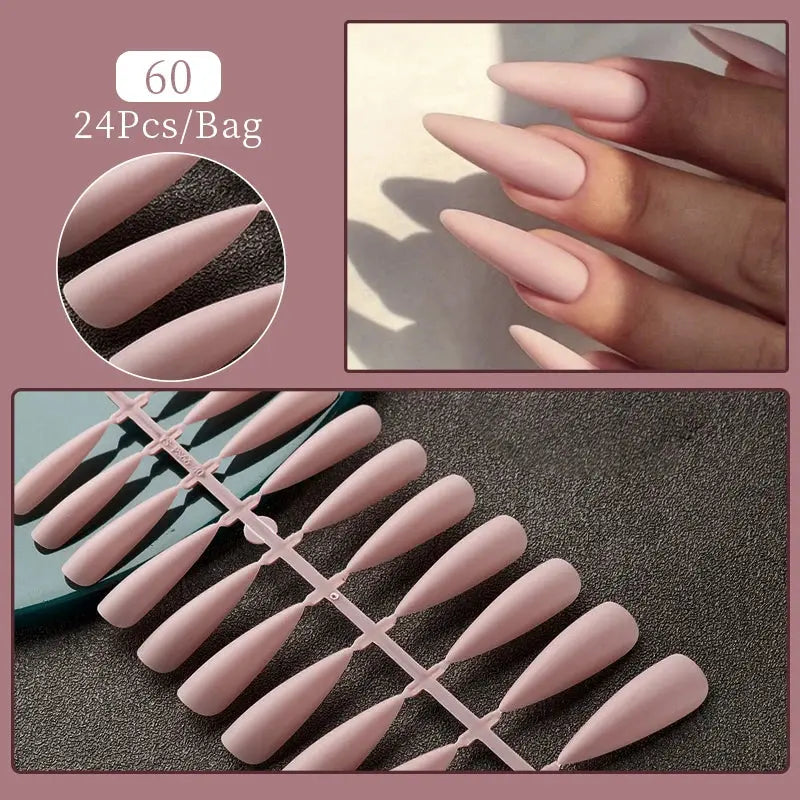 24Pcs/Set White French Press on Fake Nails Full Cover Artificial Wearable Nail Beauty Tips Naked French White False Nails Art Natalia Home Fashion   YA60 Natalia Home Fashion