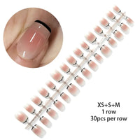 24Pcs/Set White French Press on Fake Nails Full Cover Artificial Wearable Nail Beauty Tips Naked French White False Nails Art Natalia Home Fashion   YU10 Natalia Home Fashion