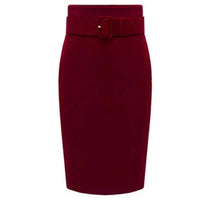 Women Autumn Fashion Style Knee Length Skirt 2024 Ladies Front Sashes Girl Pencil Skirts Femme Female Black Jupe Goth Skirts Natalia Home Fashion   Red-Wine-XXXL Natalia Home Fashion