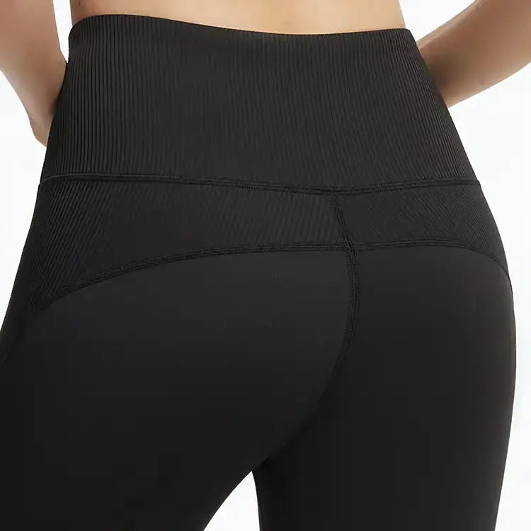 Solid High-Waisted Scrunched Butt Yoga Gym Pants Customizable Logo Fitness Leggings with Pockets My Store