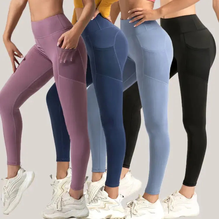 Solid High-Waisted scrunched butt leggings Yoga Gym Pants Customizable Logo Fitness Leggings with Pockets My Store