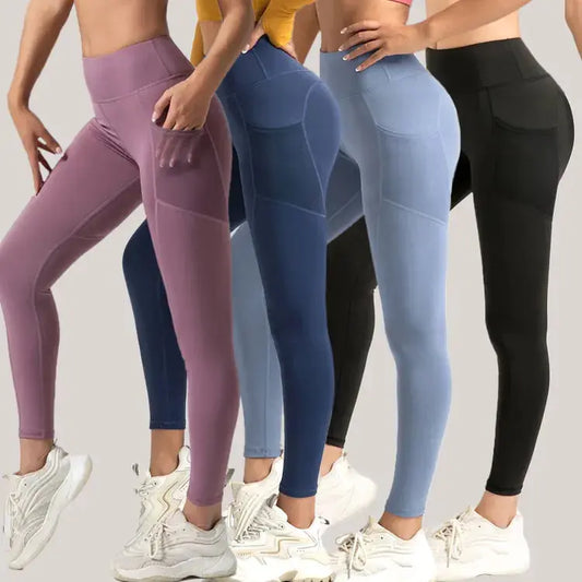 Solid High-Waisted scrunched butt leggings Yoga Gym Pants Customizable Logo Fitness Leggings with Pockets My Store