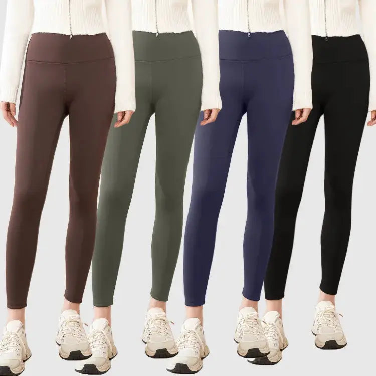 Solid high-waisted yoga pants Scrunched Butt Yoga Gym Pants  Fitness Leggings with fleece lining My Store