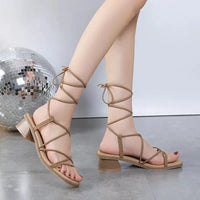 Summer Ankle Strap Women Sandals Ladies High Heels Female Gladiator Shoes Sexy Pumps Square Toe Party Shoes Natalia Home Fashion    Natalia Home Fashion