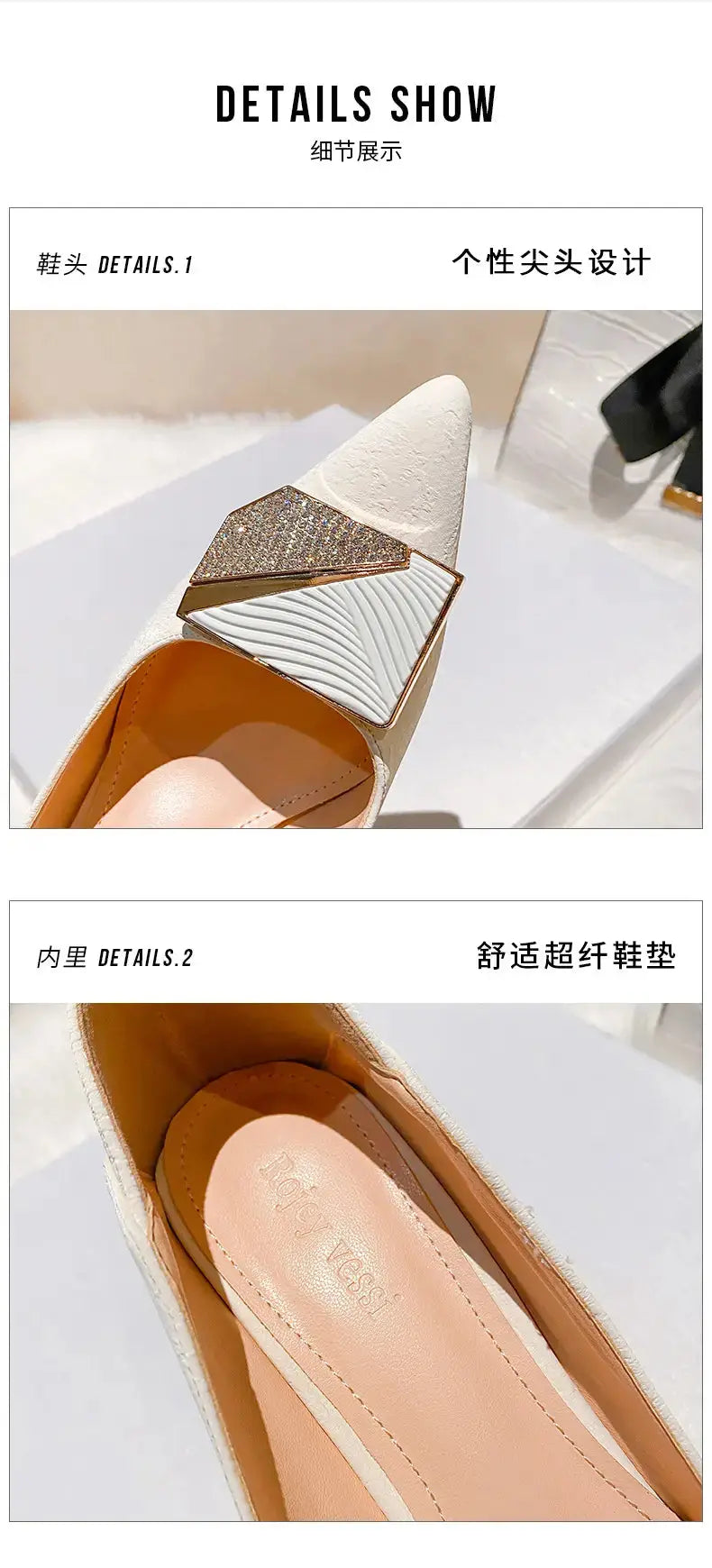 Toe Sequins Fine Heeled High Heels Elegant Sexy Ladies Sandals Wedding Shoes Banquet Shoes Women's Shoes My Store