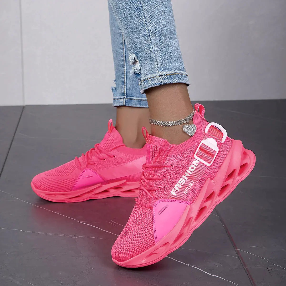 Trendy Pink Running Shoes Women Walking Sneakers Breathable Women's Sports Shoes Lightweight Women's Sneakers Outdoor Natalia Home Fashion   Pink-G133-46 Natalia Home Fashion