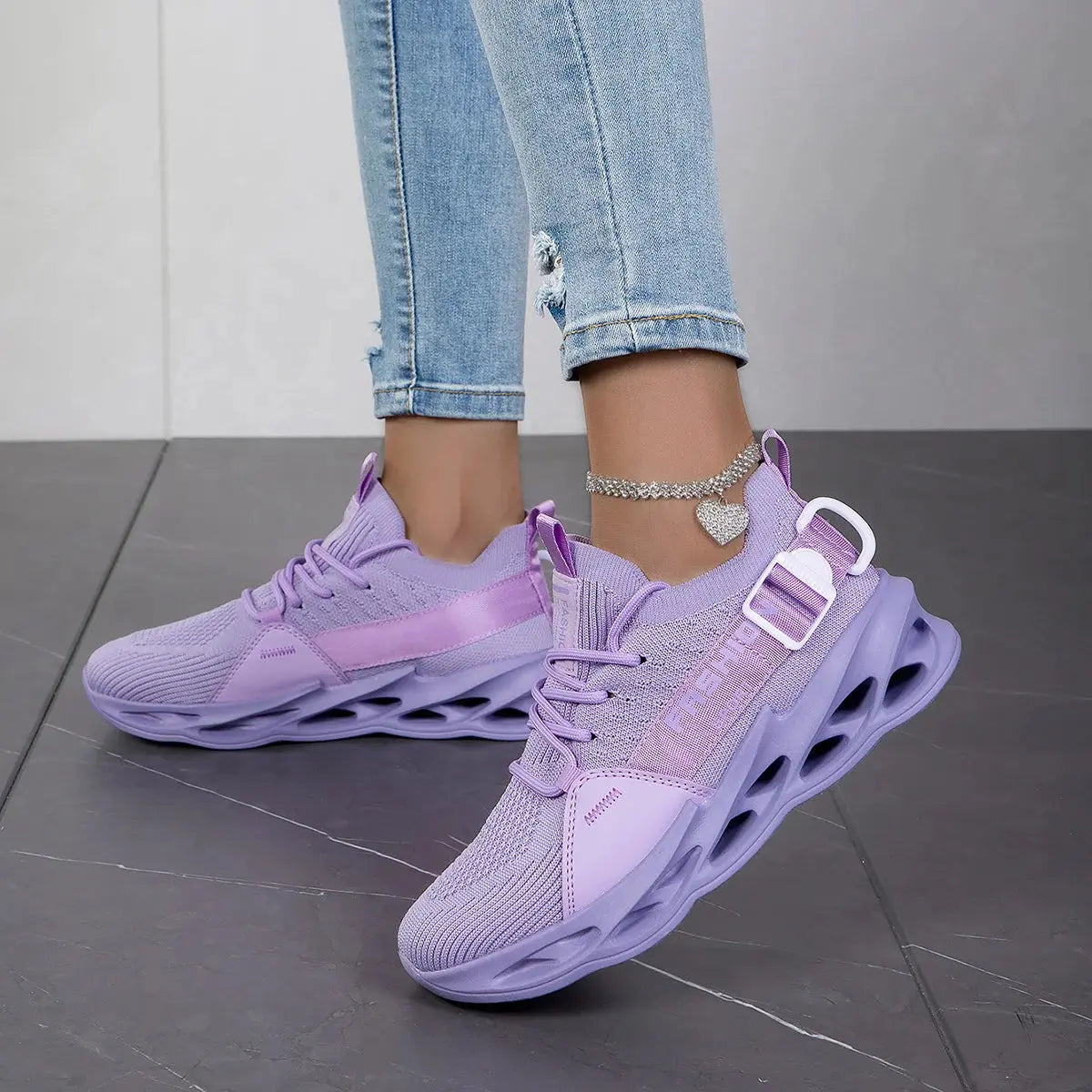 Trendy Pink Running Shoes Women Walking Sneakers Breathable Women's Sports Shoes Lightweight Women's Sneakers Outdoor Natalia Home Fashion   Purple-G133-46 Natalia Home Fashion