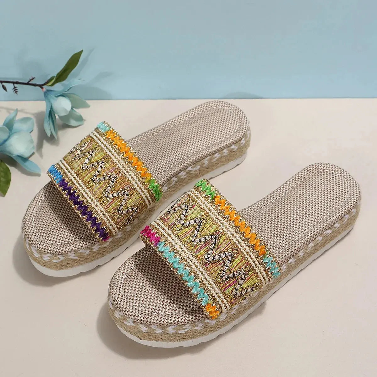 Weave Women's Slippers Platform Summer Shoes for Women  Beach Casual Heeled Sandals Bohemian Handmade Ladies Espadrilles Natalia Home Fashion   Beige-women-slippers-35 Natalia Home Fashion