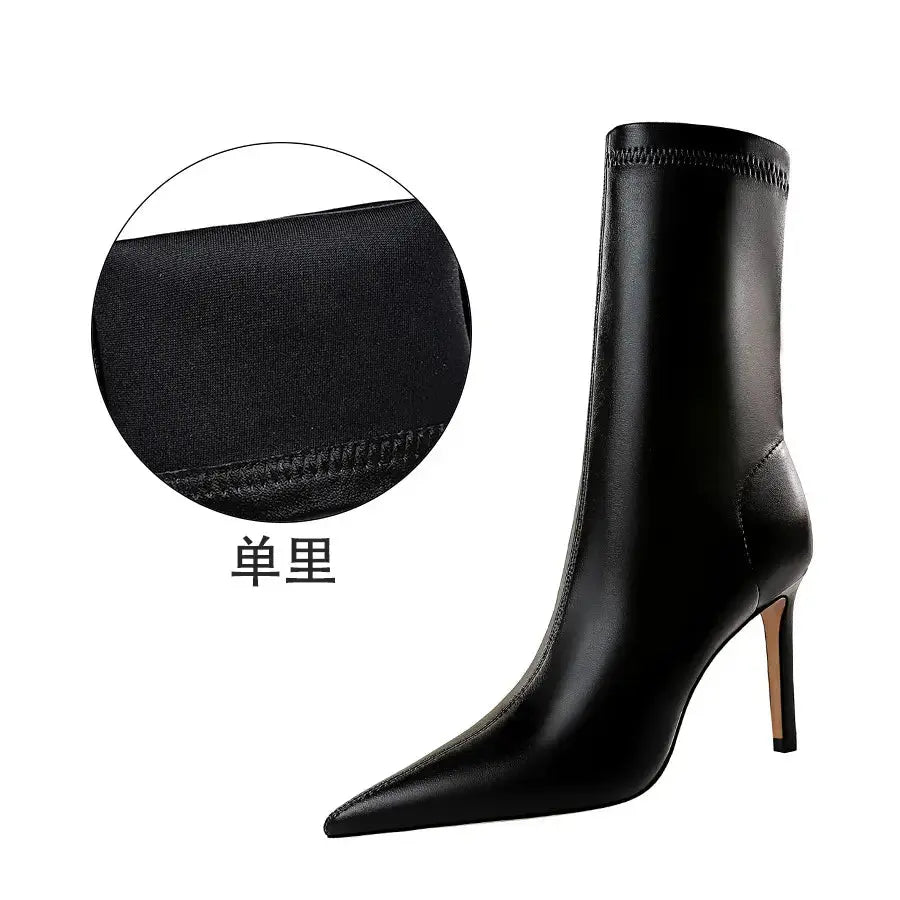 Women Boots High Heels Ladies Pointed Toe Booties Woman 9.5 CM Heel Ankle Shoes Sexy Boots For Ladies Heels My Store