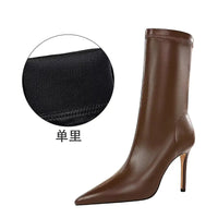 Women Boots High Heels Ladies Pointed Toe Booties Woman 9.5 CM Heel Ankle Shoes Sexy Boots For Ladies Heels My Store