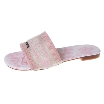 Women Flat Heels Slipper Outdoor Non-slip Casual Ladies Slides  Fashion Women Sandals Natalia Home Fashion   U5-pink-42 Natalia Home Fashion