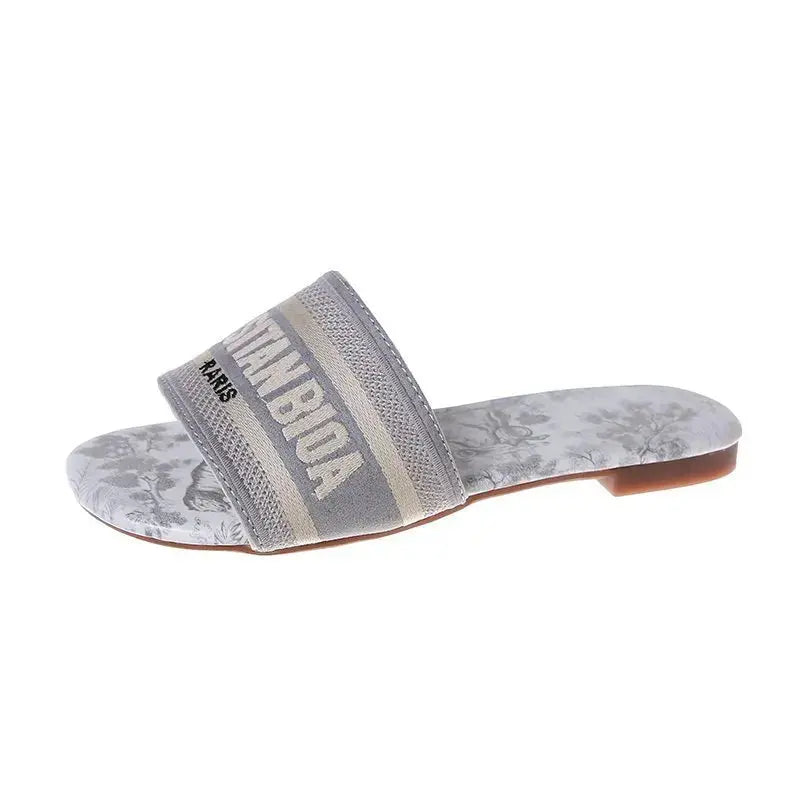 Women Flat Heels Slipper Outdoor Non-slip Casual Ladies Slides  Fashion Women Sandals Natalia Home Fashion   U5-grey-42 Natalia Home Fashion