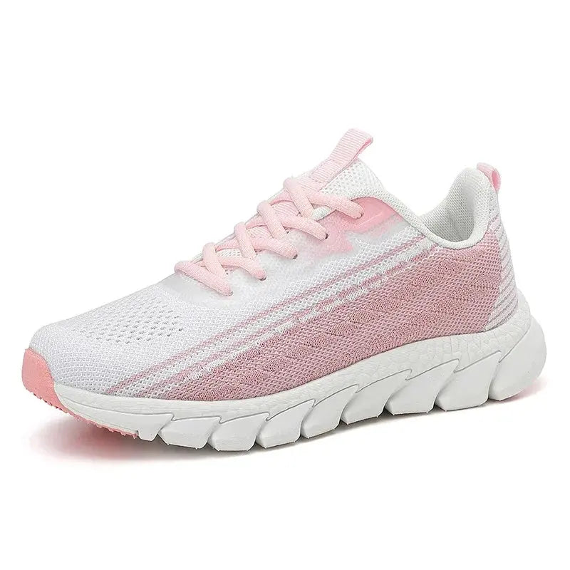 Women Flying Weave Breathable Soft Casual Sneakers Ladies Non-Slip Jogging Shoes Fashion Lightweight Running Shoes Natalia Home Fashion   Pink-42 Natalia Home Fashion