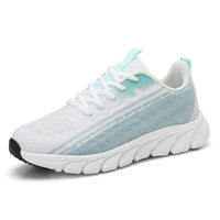 Women Flying Weave Breathable Soft Casual Sneakers Ladies Non-Slip Jogging Shoes Fashion Lightweight Running Shoes Natalia Home Fashion   White-Green-42 Natalia Home Fashion