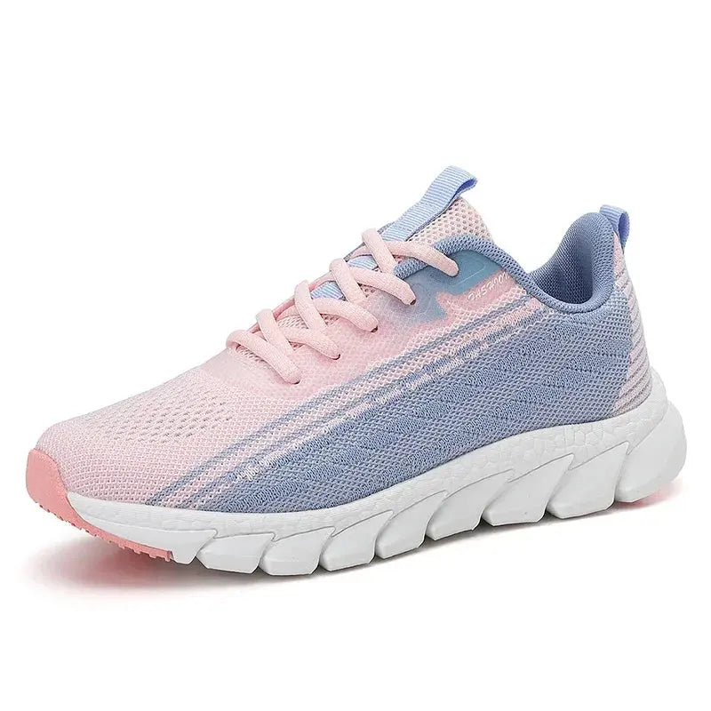 Women Flying Weave Breathable Soft Casual Sneakers Ladies Non-Slip Jogging Shoes Fashion Lightweight Running Shoes Natalia Home Fashion   Lotus-Pink-42 Natalia Home Fashion