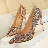 Women Pumps Bling High Heels Women Pumps Glitter High Heel Shoes Woman Sexy Wedding Shoes Big Tree Shoes My Store