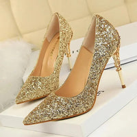 Women Pumps Bling High Heels Women Pumps Glitter High Heel Shoes Woman Sexy Wedding Shoes Big Tree Shoes My Store