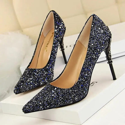 Women Pumps Bling High Heels Women Pumps Glitter High Heel Shoes Woman Sexy Wedding Shoes Big Tree Shoes My Store