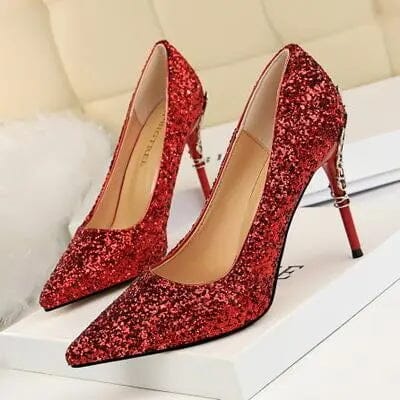 Women Pumps Bling High Heels Women Pumps Glitter High Heel Shoes Woman Sexy Wedding Shoes Big Tree Shoes My Store