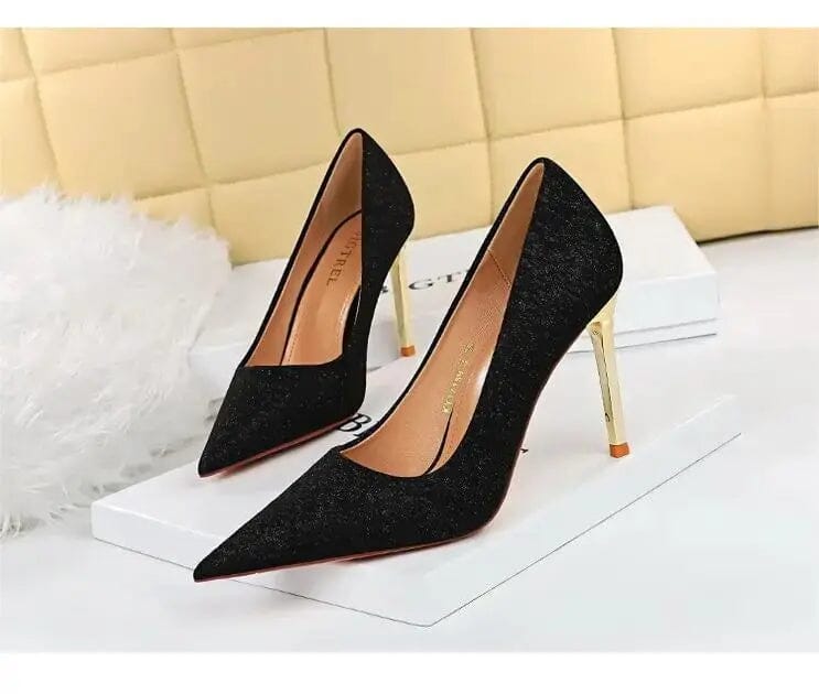 Women Pumps Fashionable Silk Satin Pointed-toe Mujer Shoes Wrap-toe Shallow High Heels Pumps Ladies Annual Meeting Shoe My Store