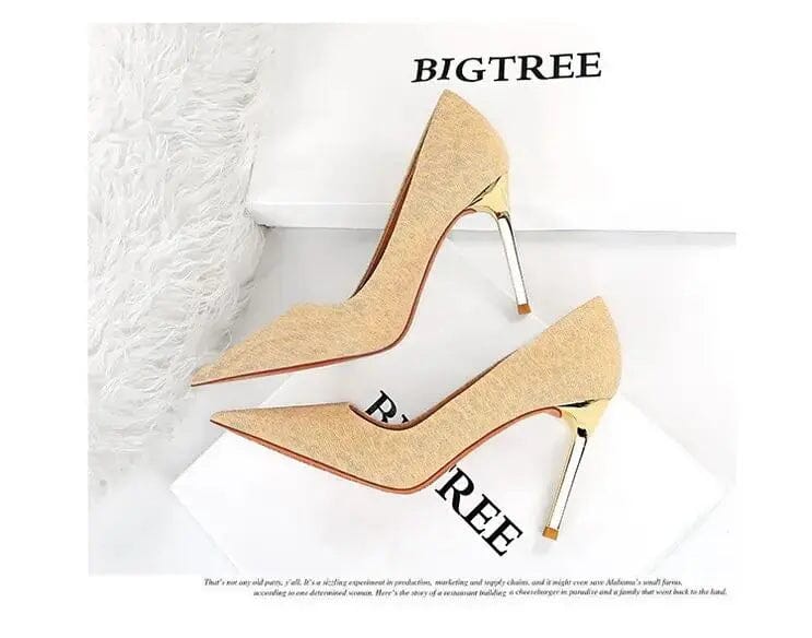 Women Pumps Fashionable Silk Satin Pointed-toe Mujer Shoes Wrap-toe Shallow High Heels Pumps Ladies Annual Meeting Shoe My Store