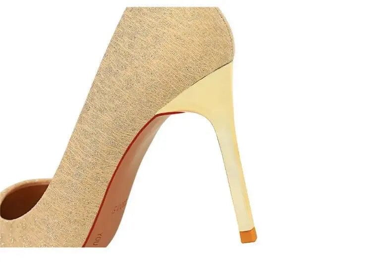 Women Pumps Fashionable Silk Satin Pointed-toe Mujer Shoes Wrap-toe Shallow High Heels Pumps Ladies Annual Meeting Shoe My Store