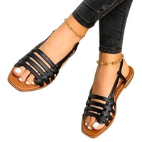 Women Sandals Woman Summer Hollow Out Roman Shoes - Women's Gladiator Open Toe  Flats Ladies Footwear Natalia Home Fashion   black-43 Natalia Home Fashion