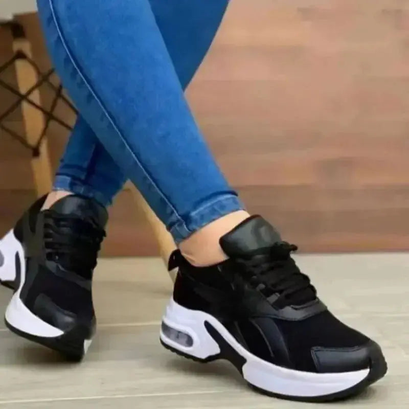 Women Tennis Shoes for Outdoor Sneakers Lace Up Wedge Platform Ladies Air Cushion Gym Sport Shoes Women Trainers Natalia Home Fashion    Natalia Home Fashion