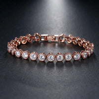 Women Wrist Bracelet Luxury Round Clear CZ Bracelets & Bangles for Elegant Party Jewelry Natalia Home Fashion   19cm-rose-gold Natalia Home Fashion