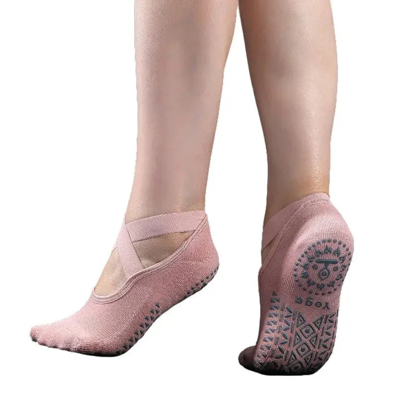 Women Yoga Socks Anti Slip Bandage Sports Ladies Girls Ballet Socks Dance Sock Slippers Yoga Socks Non Slip Acupressure Mat Natalia Home Fashion   pink-one-size Natalia Home Fashion